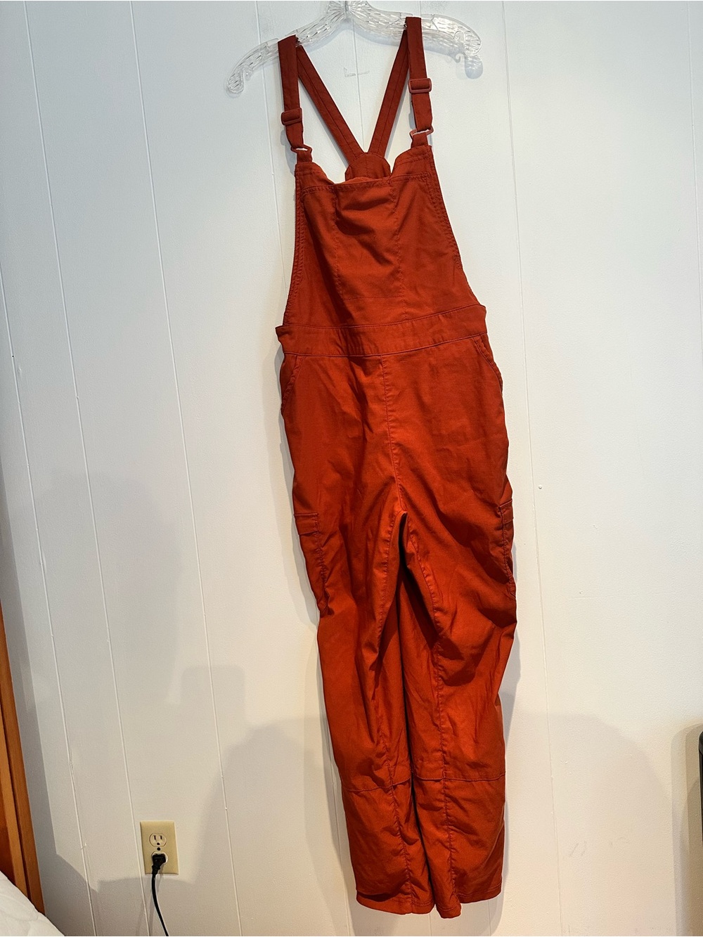 Duluth Trading Rust Utility Bib Overalls Cargo Workwear Size 14 Regular - Picture 7 of 9